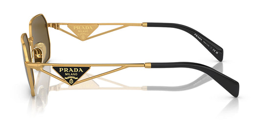 Prada PR A51S Sunglasses - Matte Gold / Dark Brown