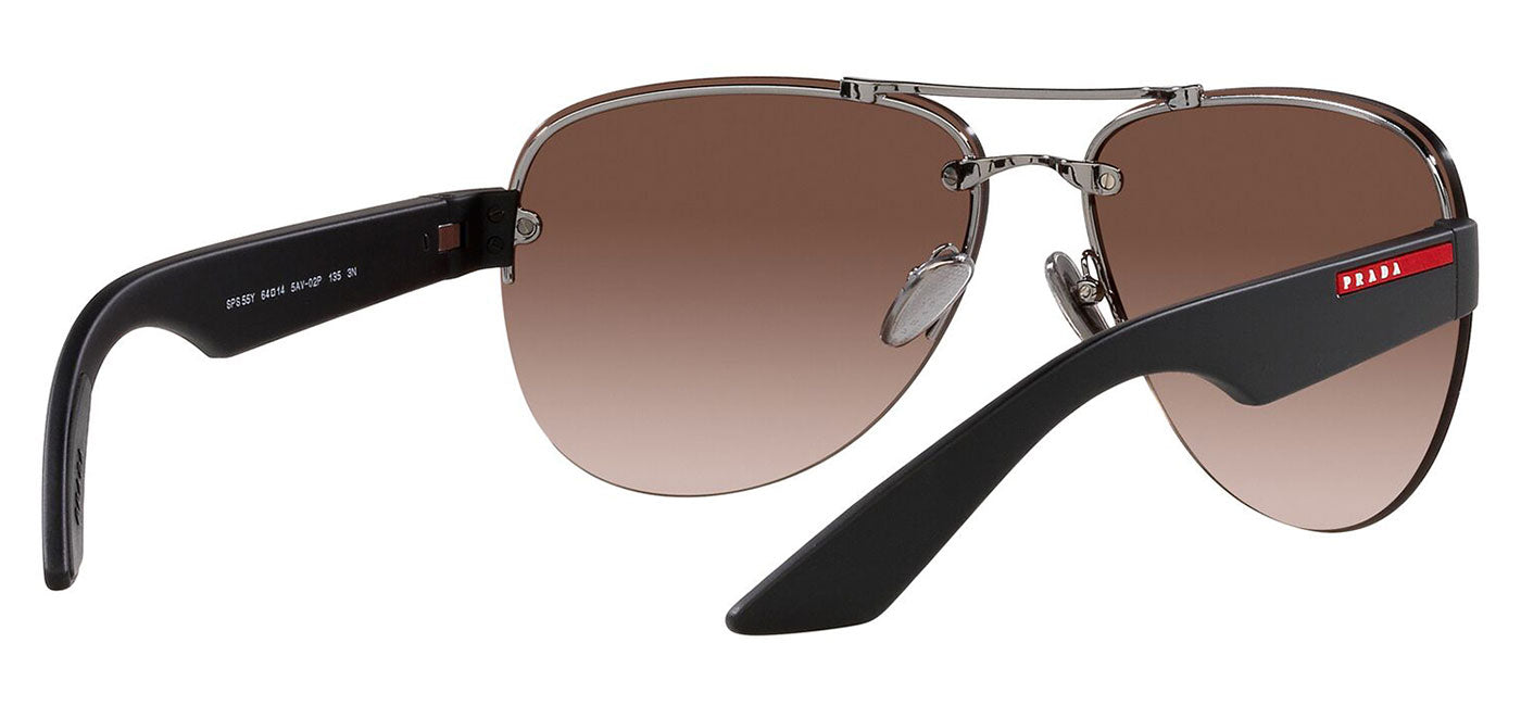 Prada Linea Rossa PS 55YS Sunglasses - Matte Gunmetal / Brown Gradient