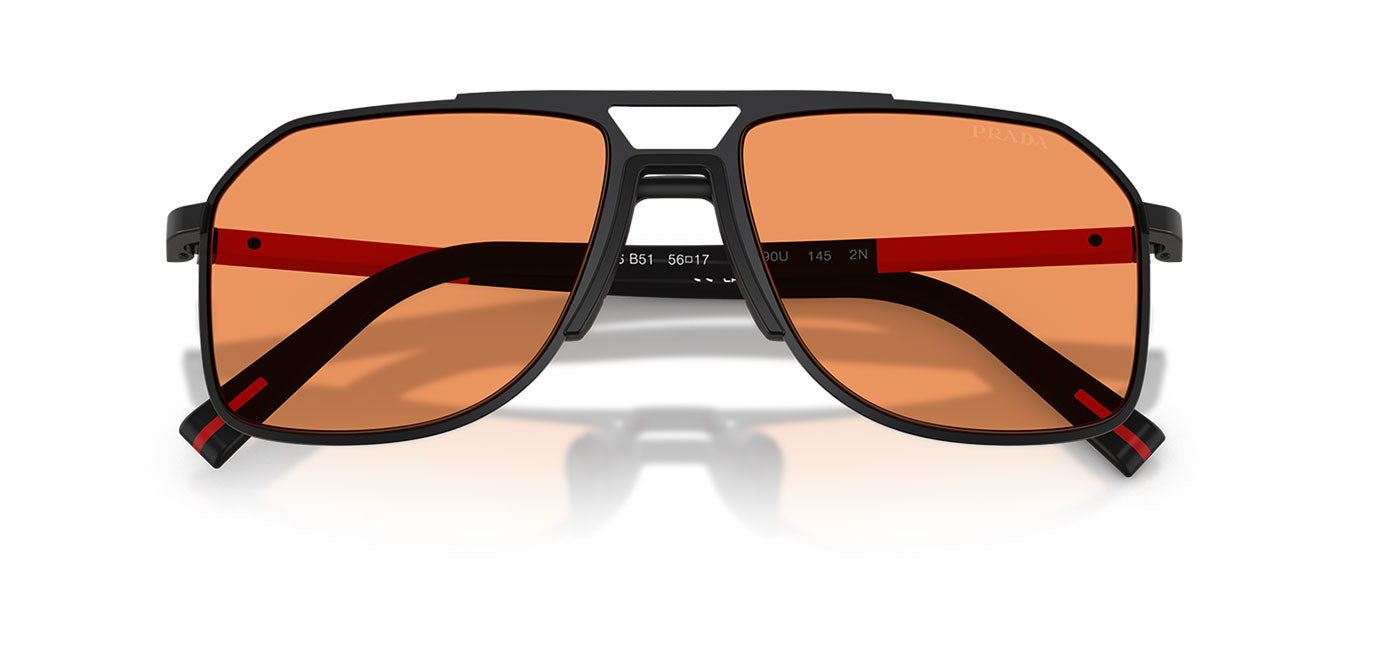 Prada Linea Rossa PS B51S Sunglasses - Matte Black / Orange