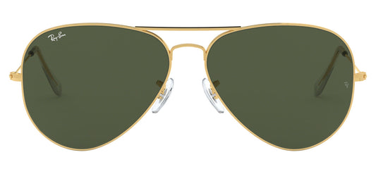 Ray-Ban RB3026 Aviator Large Metal II Sunglasses - Gold / Green