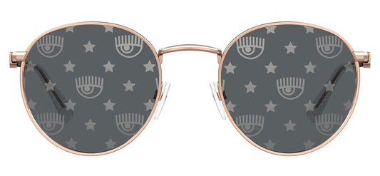 Chiara Ferragni 1002/S Sunglasses - Gold & Crystal / Logomania Silver Mirror