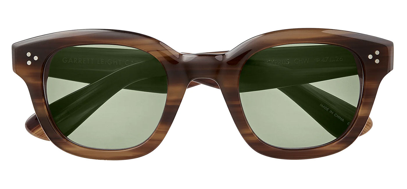 Garrett Leight Cyprus Sunglasses - Cherry Wood / Green