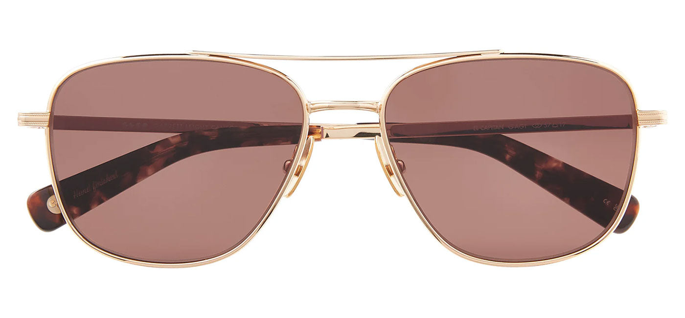 Garrett Leight El Capitan Sunglasses - Gold-Agate Tortoise / Semi-Flat Bordeaux Polar