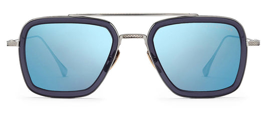 DITA Flight.006 Sunglasses - Smoke Grey Crystal and Black Palladium 2 / Grey with Blue Mirror
