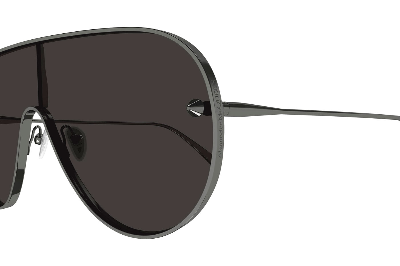 Alexander McQueen AM0481S Sunglasses - Ruthenium / Grey