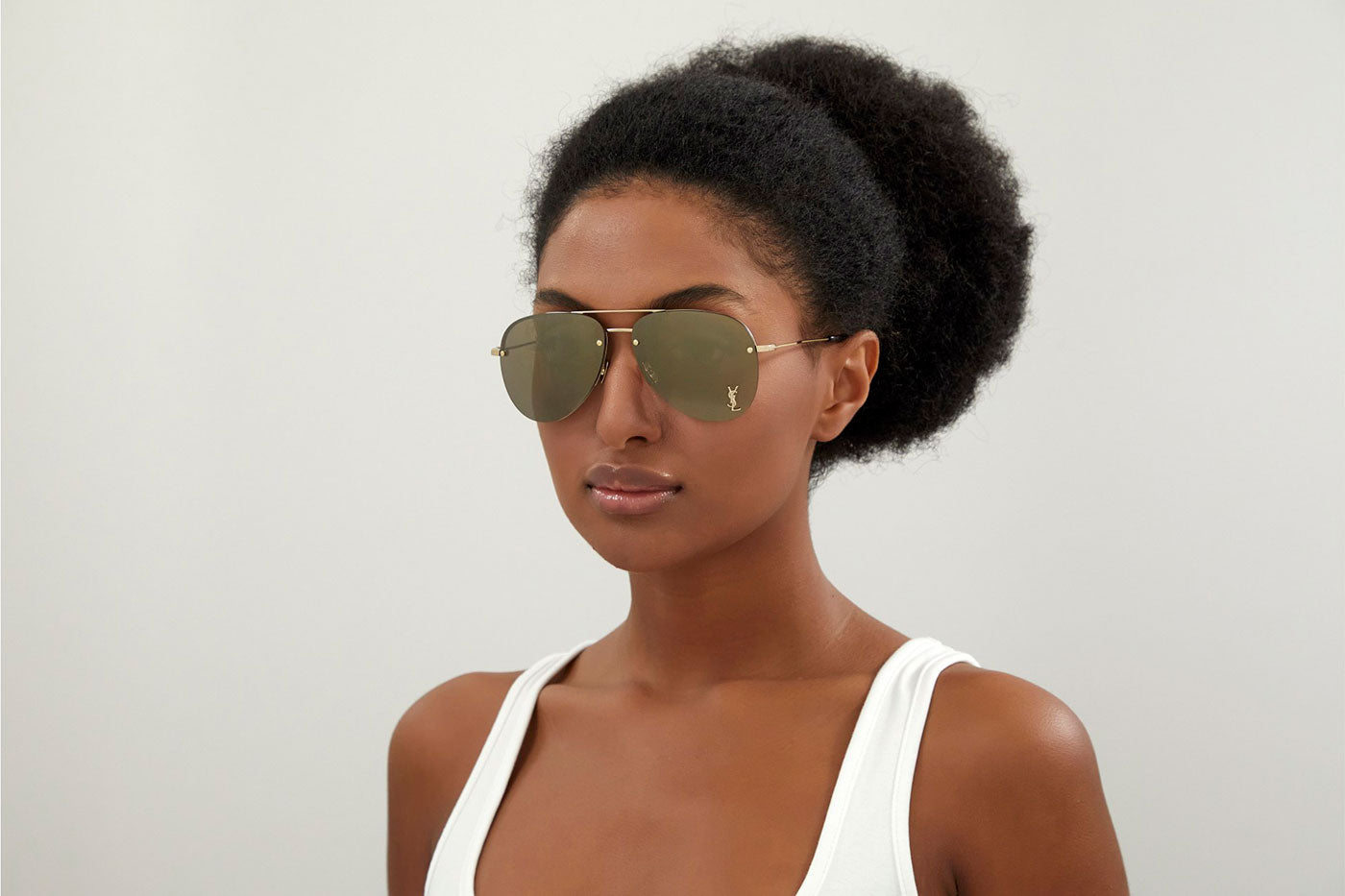 Saint Laurent Classic 11 M Sunglasses - Gold / Bronze Mirror