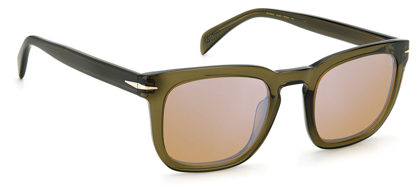 David Beckham DB7076/S Sunglasses - Olive / Blue Copper Mirror