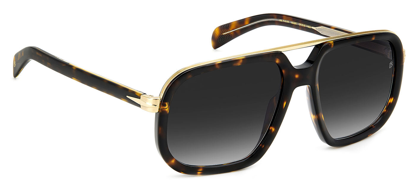 David Beckham DB7101/S Sunglasses - Black Gold / Brown Shaded
