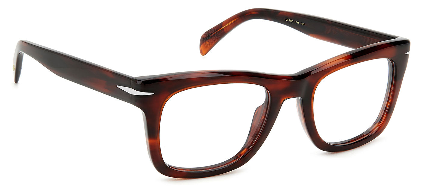 David Beckham DB7105 Glasses - Brown Horn