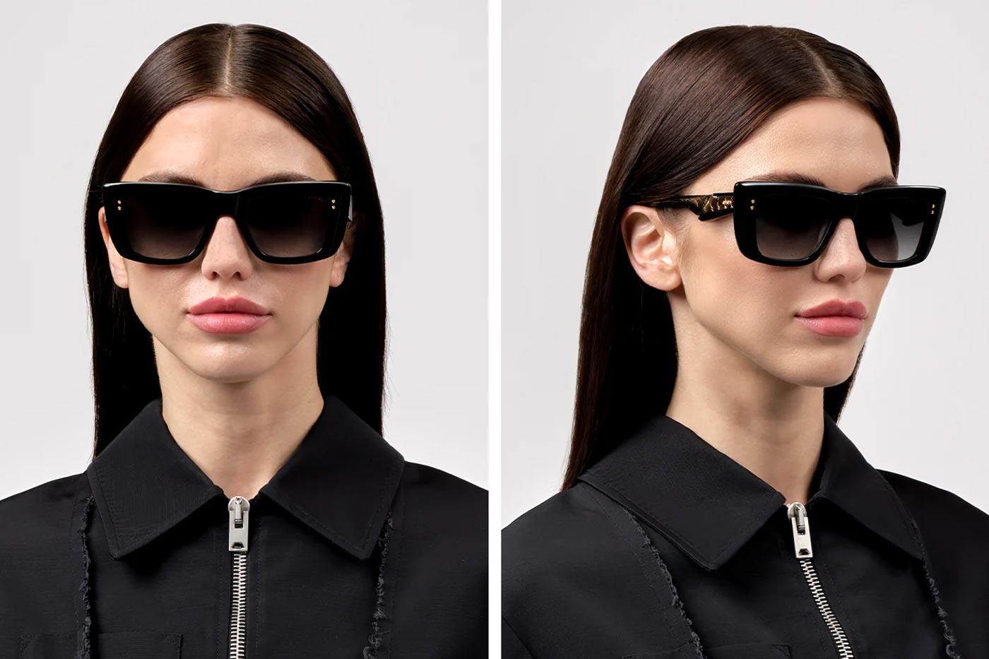 DITA Mahine Sunglasses - Black Yellow Gold / Grey Gradient