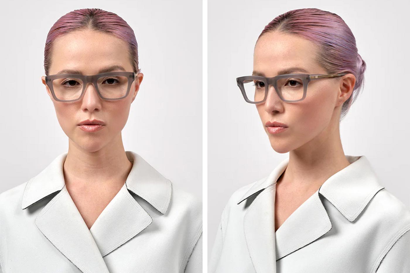 DITA Wasserman Glasses - Satin Crystal Grey and White Gold