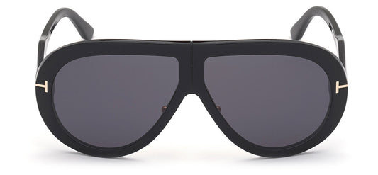 Tom Ford FT0836 Troy Sunglasses - Shiny Black / Smoke