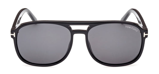 Tom Ford FT1022 Rosco Sunglasses - Shiny Black / Smoke
