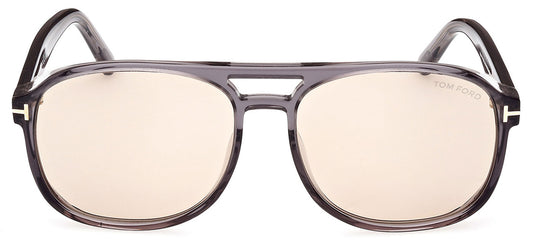 Tom Ford FT1022 Rosco Sunglasses - Shiny Grey / Brown