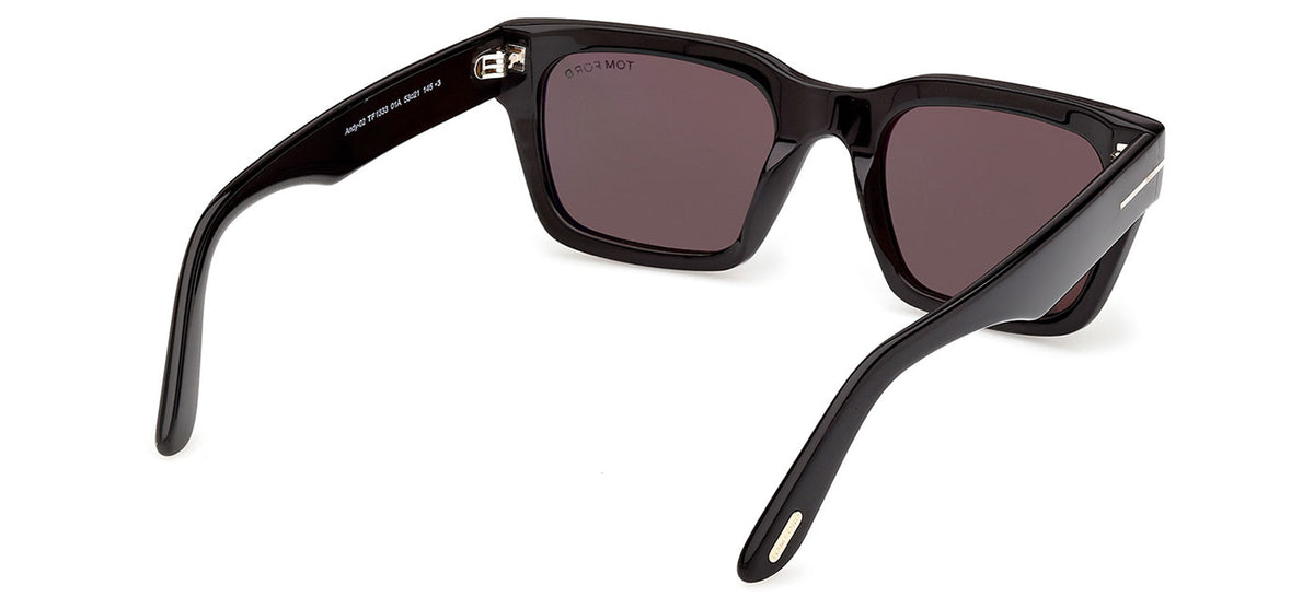 Tom Ford FT1333 Andy-02 Sunglasses - Shiny Black / Smoke