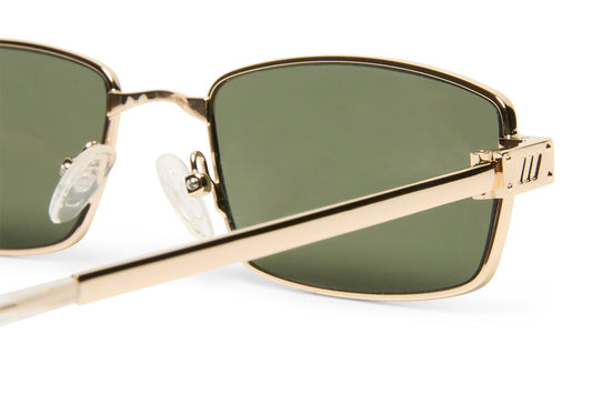 Le Specs Bizarro Sunglasses - Bright Gold & Clear / Khaki Mono