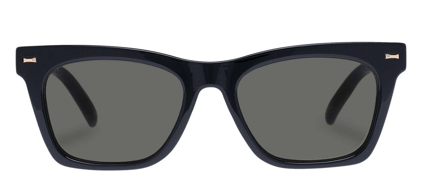 Le Specs Chante Sunglasses - Black / Green Polarised