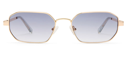 Le Specs Mythic Sunglasses - Gold / Dusty Blue Tint