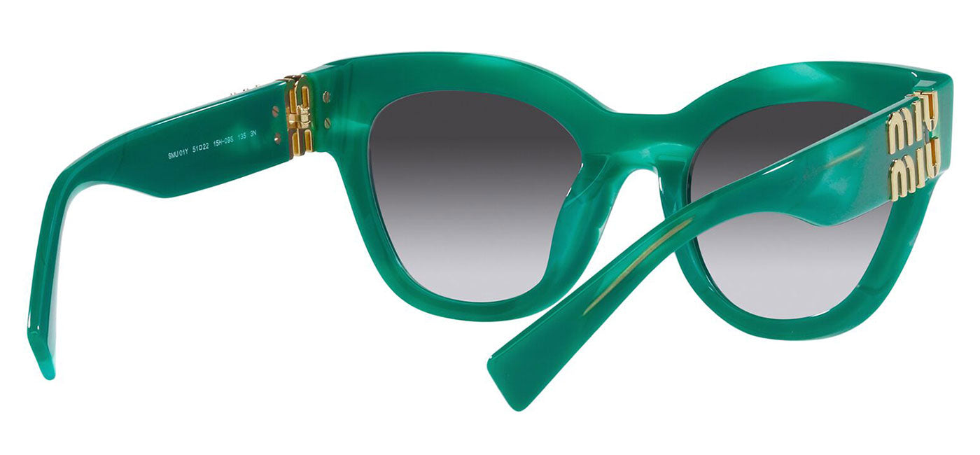 Miu Miu MU 01YS Sunglasses - Green / Grey Gradient