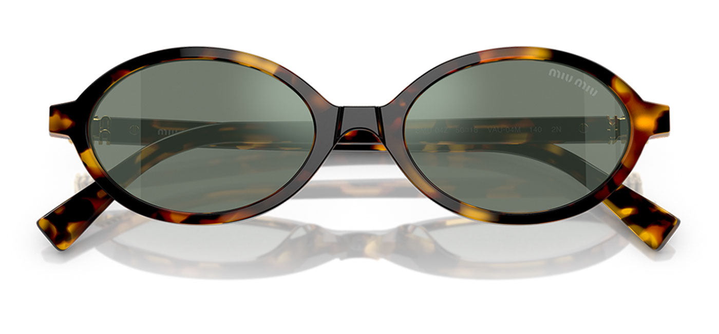 Miu Miu MU 04ZS Sunglasses - Honey Havana / Green Mirror Internal Silver