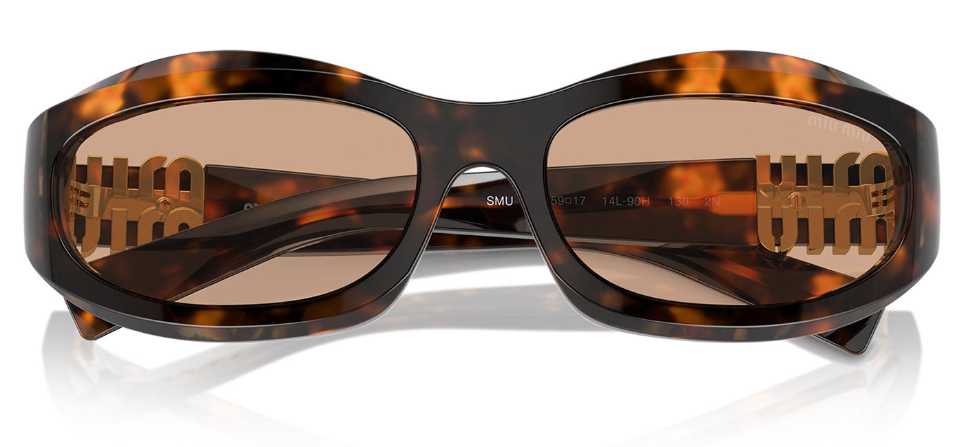 Miu Miu MU 14ZS Sunglasses - Honey Havana / Dark Brown