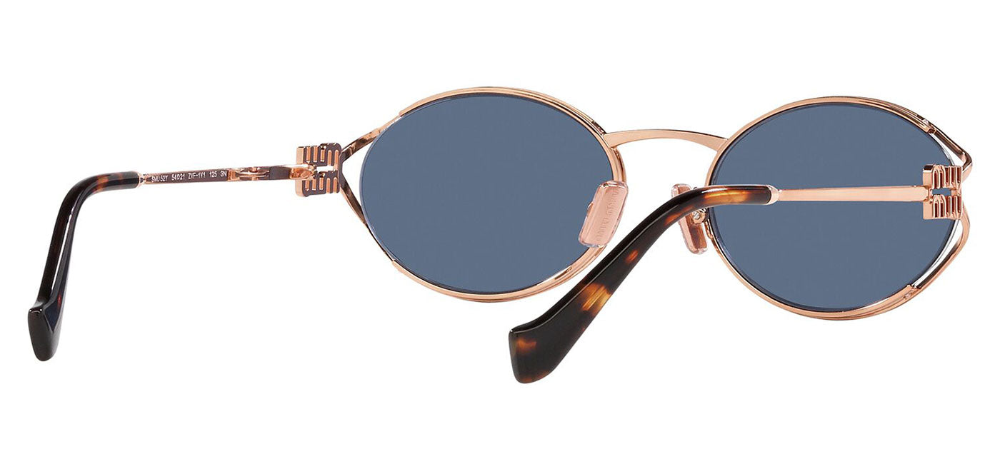 Miu Miu MU 52YS Sunglasses - Pink Gold / Dark Blue