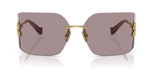 Miu Miu MU 54YS Sunglasses - Gold / Light Purple Brown