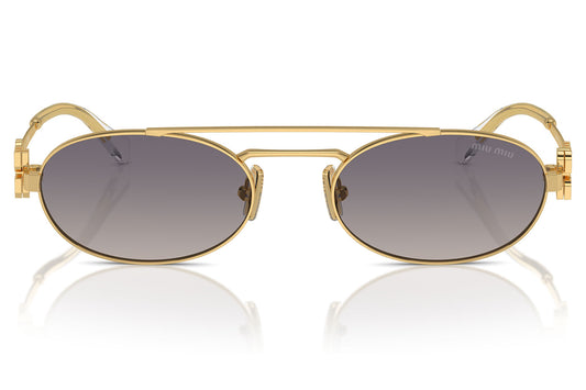 Miu Miu MU 54ZS Sunglasses - Gold / Grad Blue Mirror Silver Int