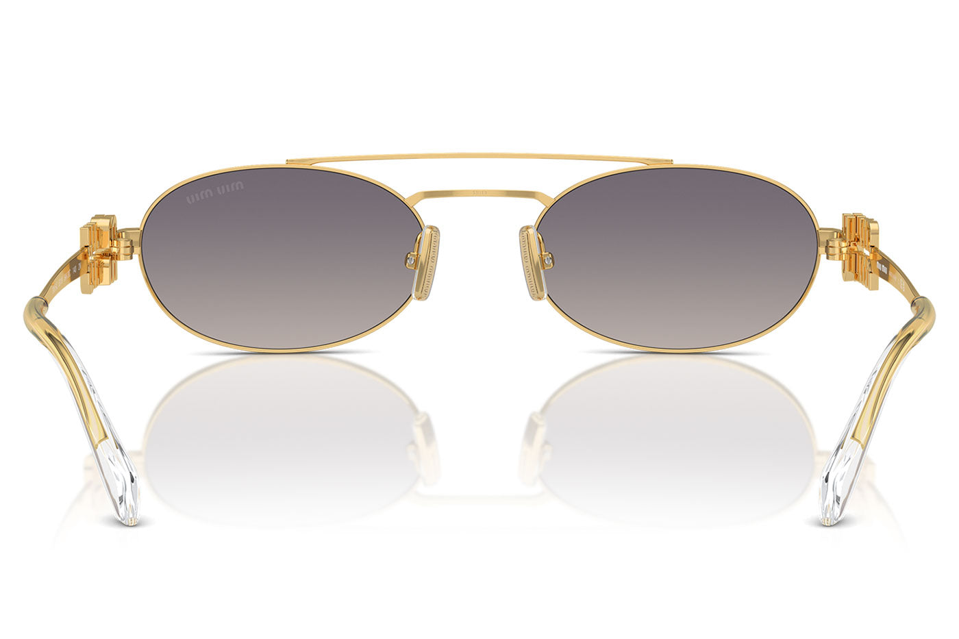Miu Miu MU 54ZS Sunglasses - Gold / Grad Blue Mirror Silver Int