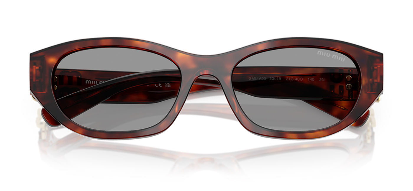 Miu Miu MU A03S Sunglasses - Havana Mahogany / Grey