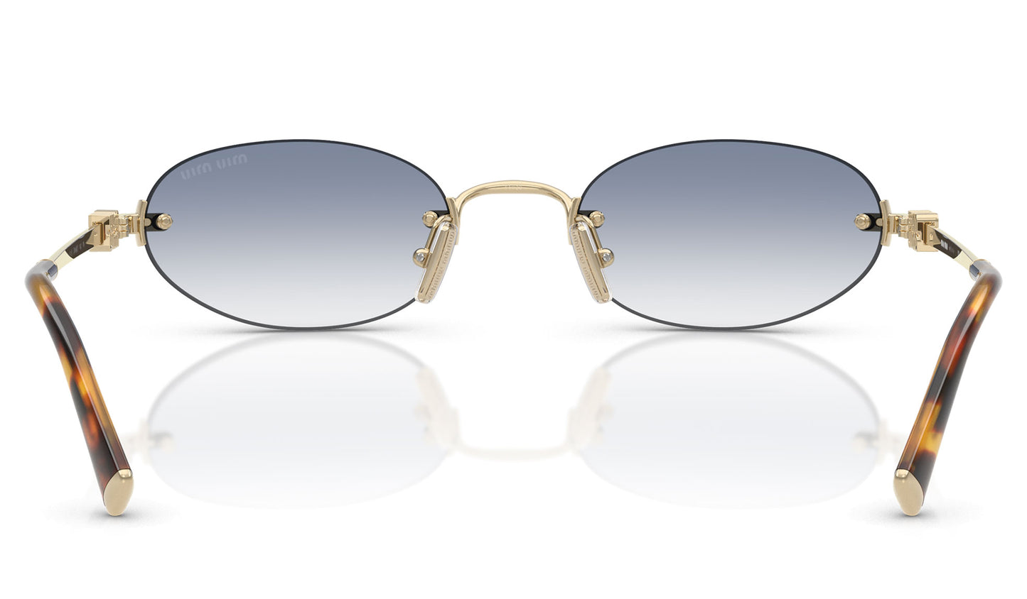 Miu Miu MU A54S Sunglasses - Pale Gold / Clear Gradient Light Blue
