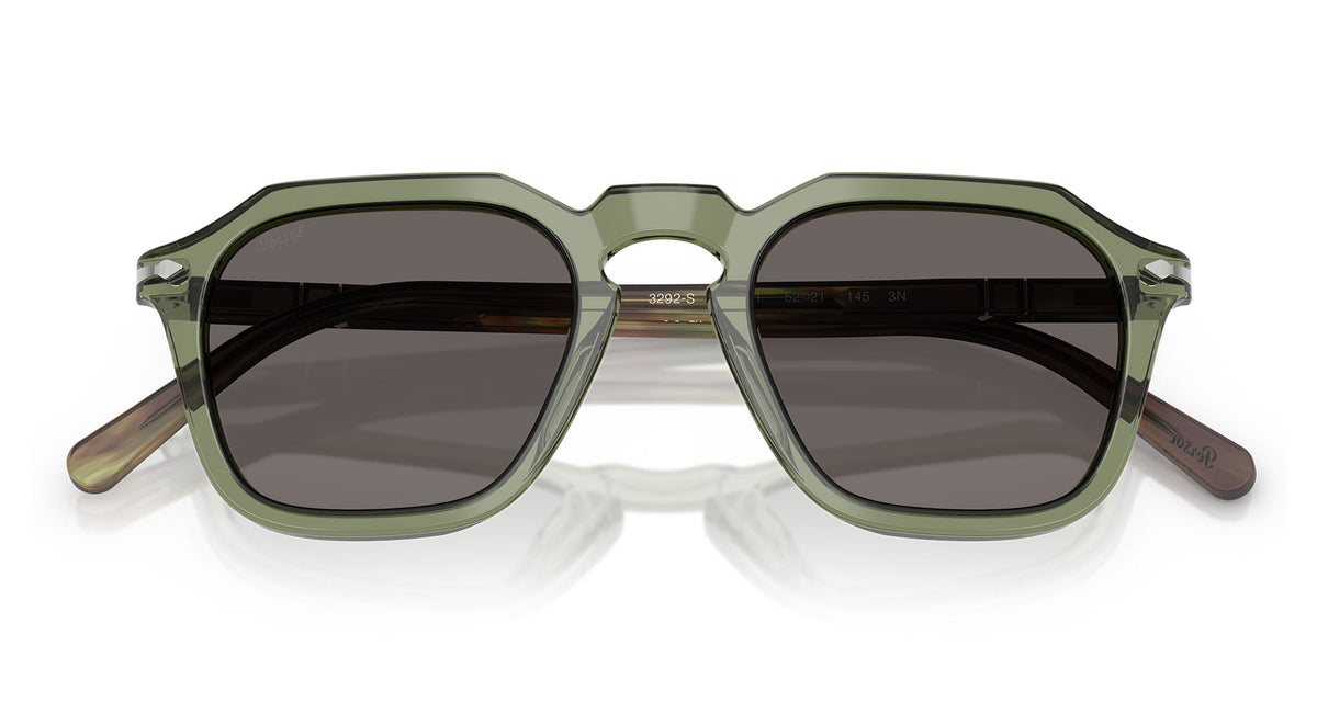 Persol PO3292S Sunglasses - Transparent Green / Dark Grey