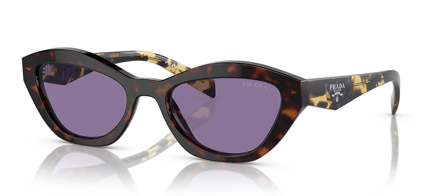 Prada PR A02S Sunglasses - Havana / Violet Mirror Internal Silver