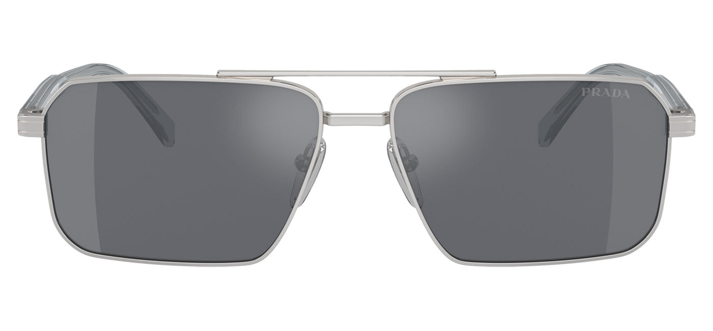 Prada PR A57S Sunglasses - Silver / Dark Grey Flash Silver