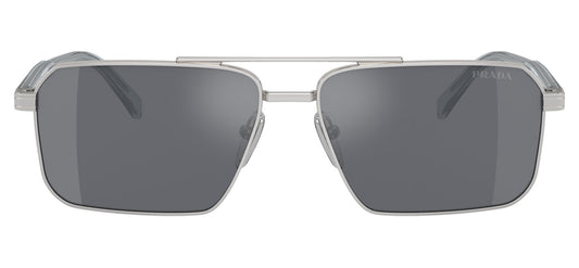 Prada PR A57S Sunglasses - Silver / Dark Grey Flash Silver