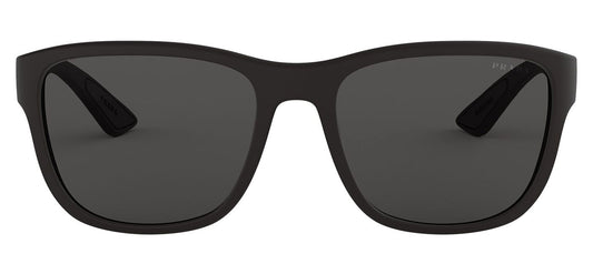 Prada Linea Rossa PS 01US Sunglasses - Black Rubber / Grey
