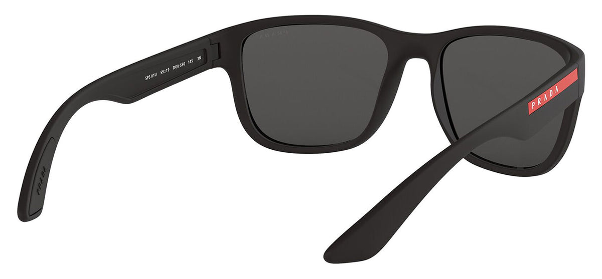 Prada Linea Rossa PS 01US Sunglasses - Black Rubber / Grey