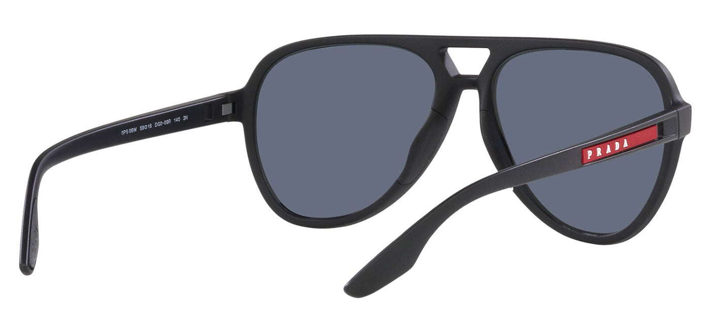 Prada Linea Rossa PS 06WS Sunglasses - Black Rubber / Blue