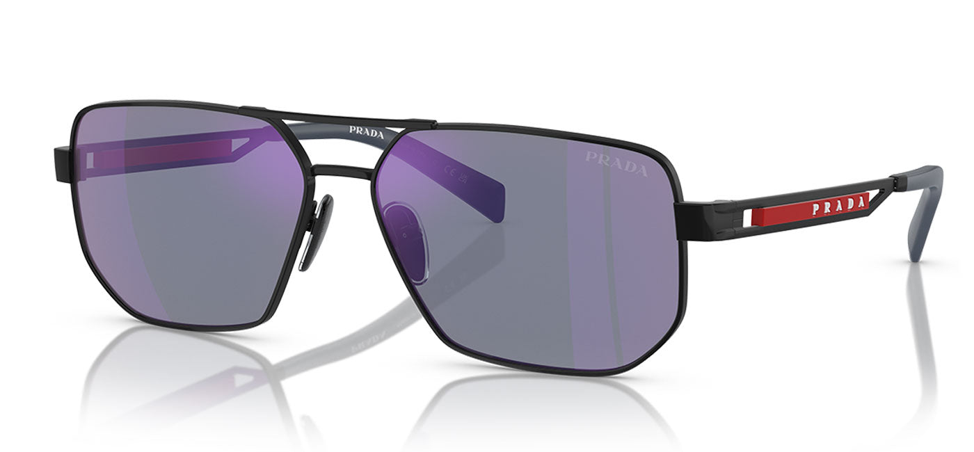 Prada Linea Rossa PS 51ZS Sunglasses - Matte Black / Dark Blue Mirror Violet