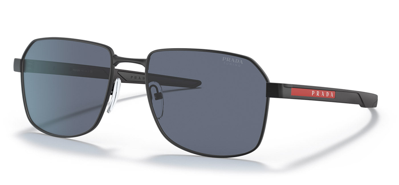 Prada Linea Rossa PS 54WS Sunglasses - Black Rubber / Blue