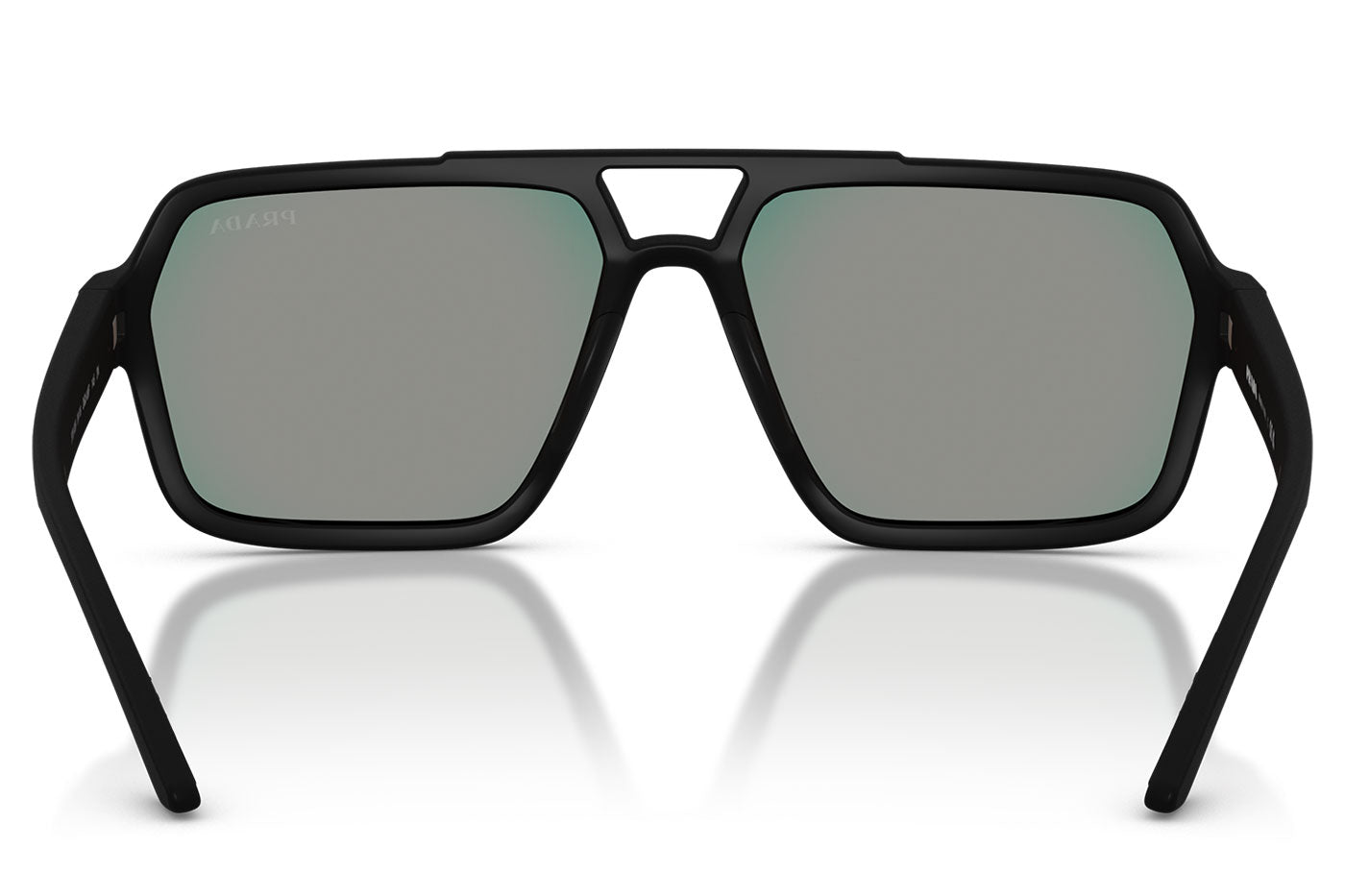 Prada Linea Rossa PS A06S Sunglasses - Black Rubber / Dark Grey Mirror Blue / Red