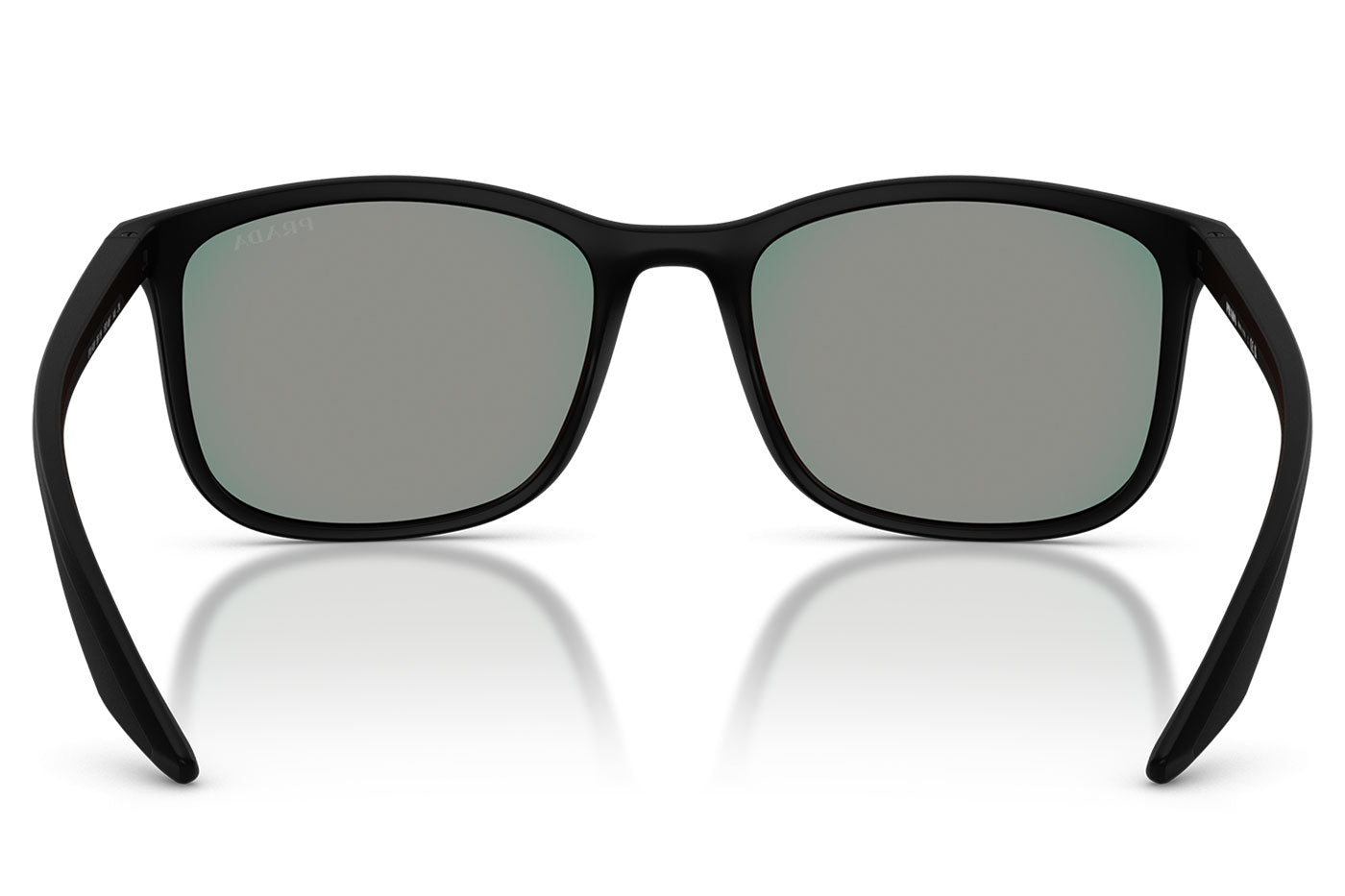 Prada Linea Rossa PS A08S Sunglasses - Matte Black / Dark Grey Mirror Blue / Red