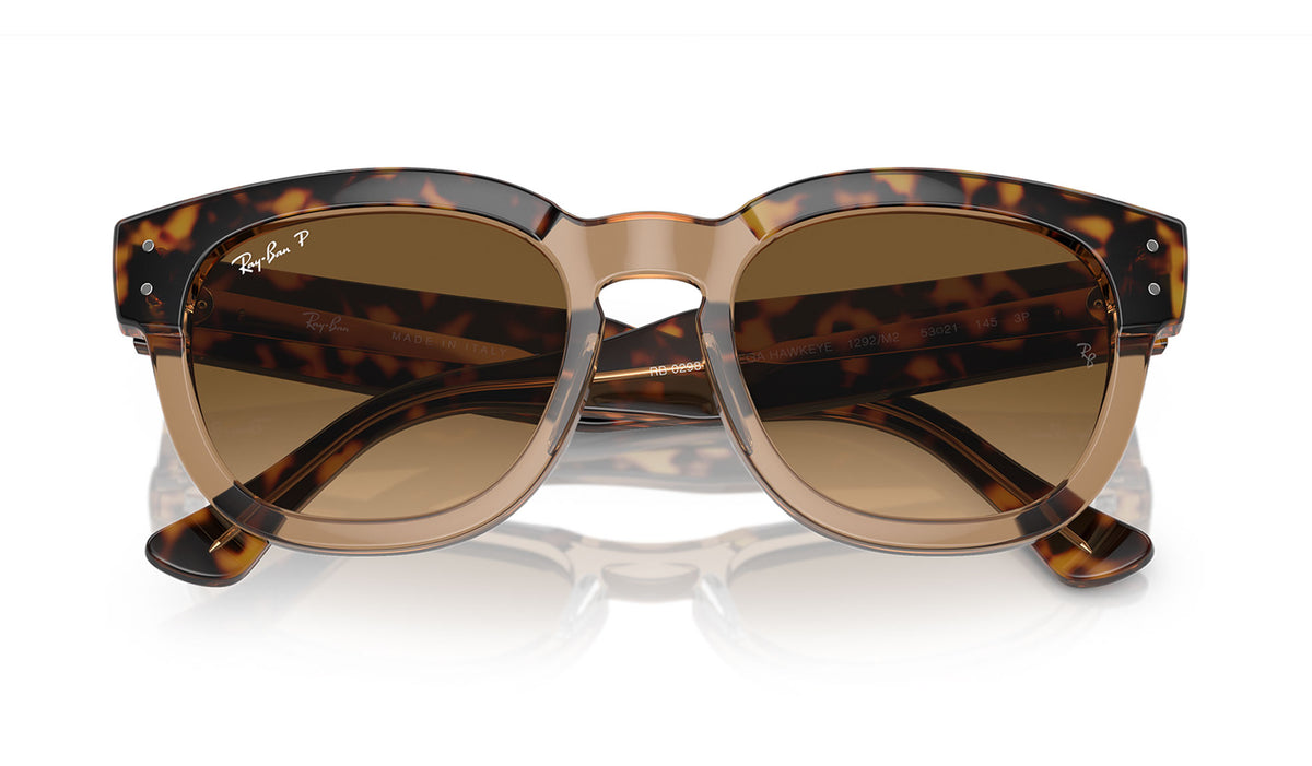 Ray-Ban RB0298S Mega-Hawkeye Sunglasses - Havana on Transparent Brown / Brown