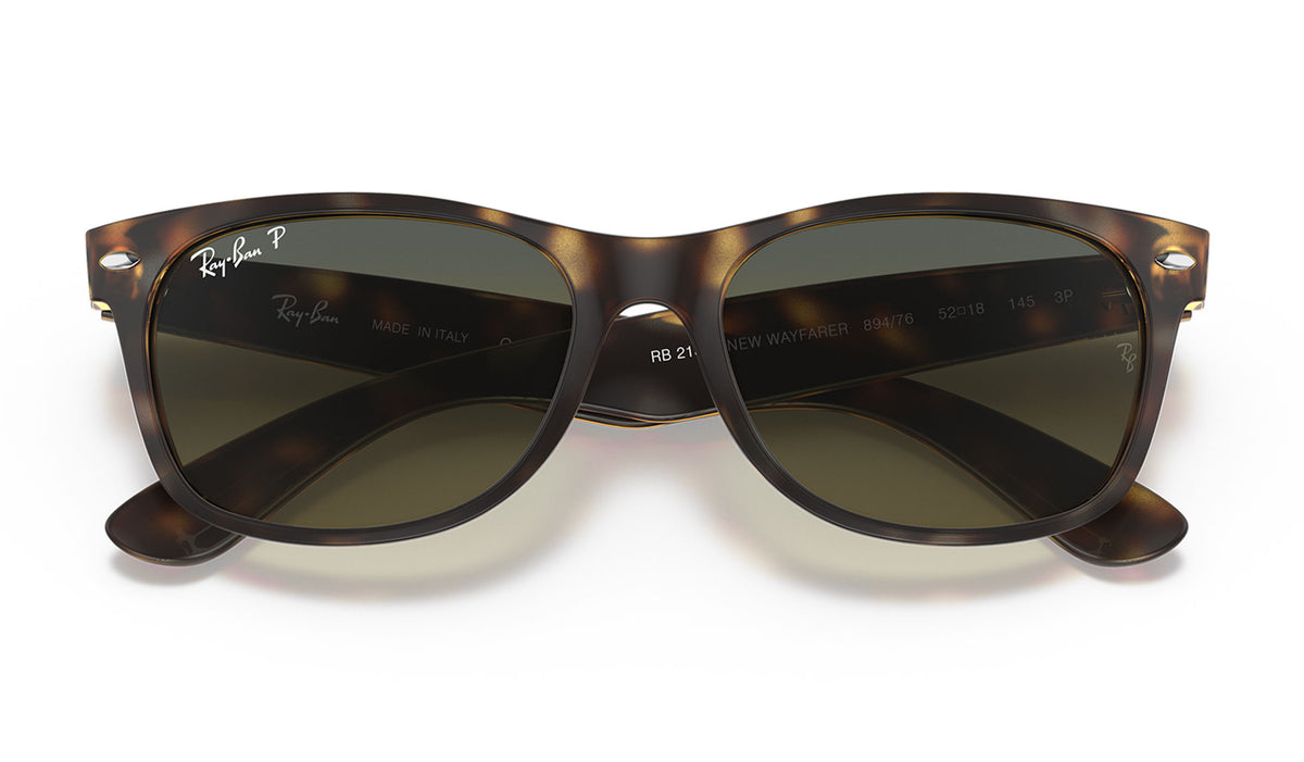 Ray-Ban RB2132 New Wayfarer Sunglasses - Matte Tortoise / Blue-Green Gradient Polarised