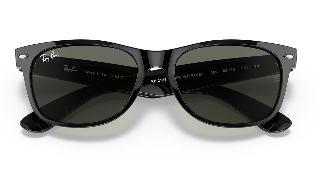 Ray-Ban RB2132 New Wayfarer Sunglasses - Black / Green