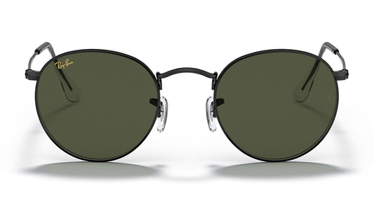 Ray-Ban RB3447 Round Metal Sunglasses - Black / Green