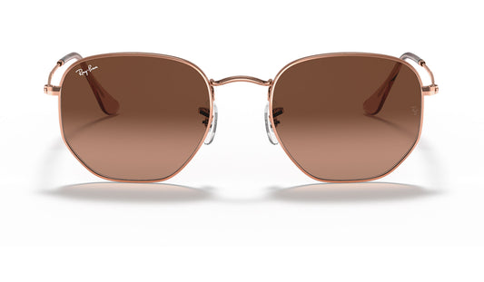 Ray-Ban RB3548N Hexagonal Flat Lens Sunglasses - Copper / Pink Brown Gradient