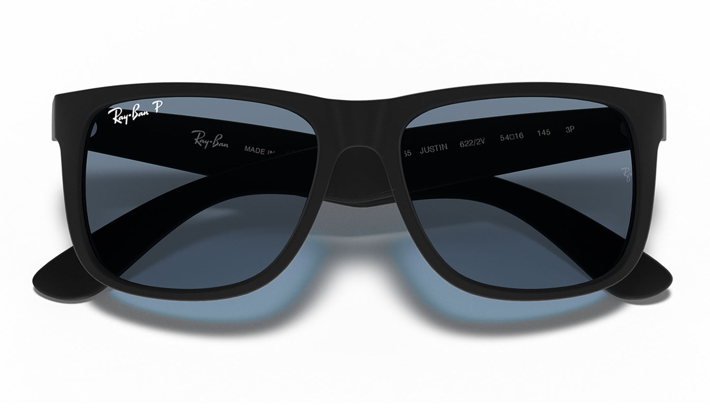 Ray-Ban RB4165 Justin Sunglasses - Black Rubber / Dark Blue Polarised