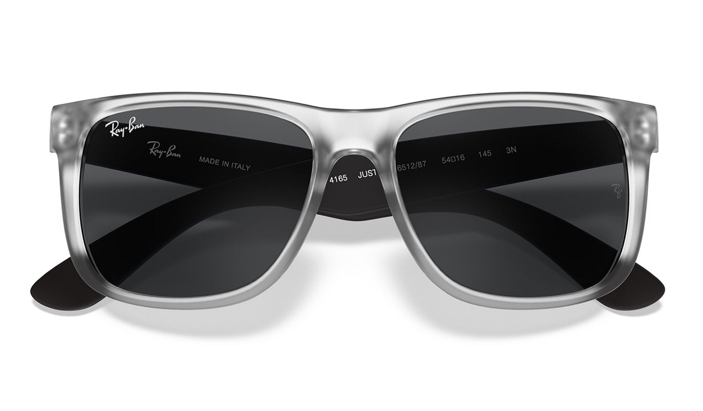 Ray-Ban RB4165 Justin Sunglasses - Rubber Transparent / Dark Grey