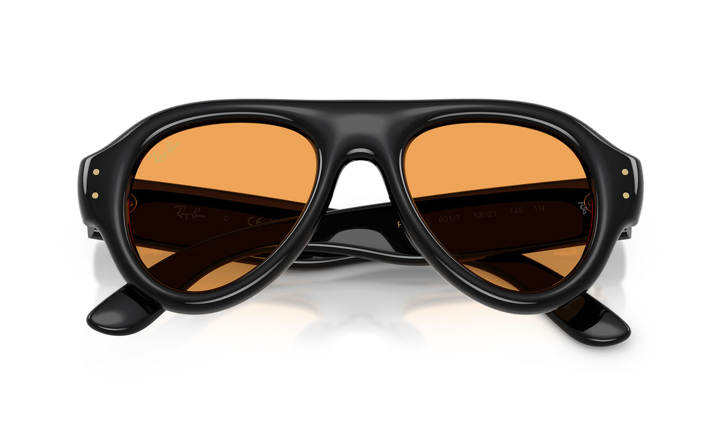 Ray-Ban RB4925 Aviator Puffer Sunglasses - Black / Orange